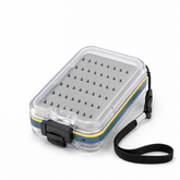 Ussuris Plastic Waterproof Pocket Fly Fishing Box Double Side Clear Lid Easy Grip Foam with Lanyard Mini Fly Box