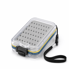 Ussuris Plastic Waterproof Pocket Fly Fishing Box Double Side Clear Lid Easy Grip Foam with Lanyard Mini Fly Box