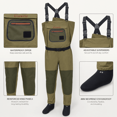 Ussuris Fishing Breathable Stockingfoot Chest Waders