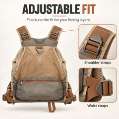 Ussuris Fishing Vest for Men and Women Outdoor Activity Fly Bass Fishing Vest Backpack
