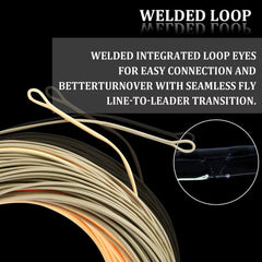 Ussuris Single Hand Spey Fly Line Weight Forward Floating Fly Fishing Line with 2 Welded Loops WF3F/4F/5F/6F/7F/8F