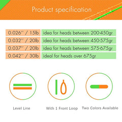 Ussuris Fly Line Floating Shooting Line/Running Line with Front Loop, 20LB/30LB, .026’’ .032’’ .037’’ .042’’
