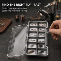 Ussuris Super Slim Magnetic Back Waterproof Fly Fishing Box