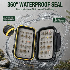 Ussuris Waterproof Fly Box for Fly Fishing Double Sided Foam Insert