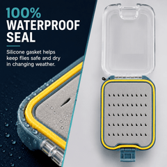 Ussuris Plastic Waterproof Pocket Fly Fishing Box Double Side Clear Lid Easy Grip Foam with Lanyard Mini Fly Box