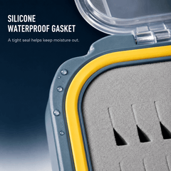 Ussuris Plastic Waterproof Pocket Fly Fishing Box Double Side Clear Lid Easy Grip Foam with Lanyard Mini Fly Box
