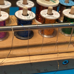 Ussuris Wooden Fly Tying Spools Thread Holder Stand, Thread Organizer for Fly Fishing Tying Materials