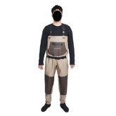 Ussuris Breathable Chest Waders for Men & Women, 3-Ply Nylon/PVC Waterproof Fishing Hunting Waders with Pockets and Neoprene Stocking for 4 Seasons Fly Fishing