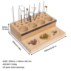 Ussuris Wooden Fly Tying Fishing Kit Organizer Fly Tying Tool Caddy Desktop Storage Rack