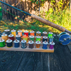 Ussuris Wooden Fly Tying Thread Spool Stand,Spools Thread Holder Organizer