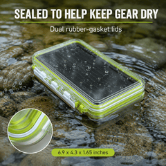 Ussuris Waterproof Sealed, Clear Fishing Tackle Box Tray Storage Case, Slit Foam for Jig Heads-Flies-Spoons-Rigs and Lures