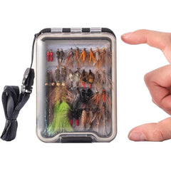 Ussuris Slim Fly Fishing Box, ABS Shell Internal Sponge Waterproof Sealing Ring Large Capacity Portable Box for Hold Hundreds of Flies