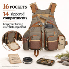 Ussuris Fishing Vest for Men and Women Outdoor Activity Fly Bass Fishing Vest Backpack