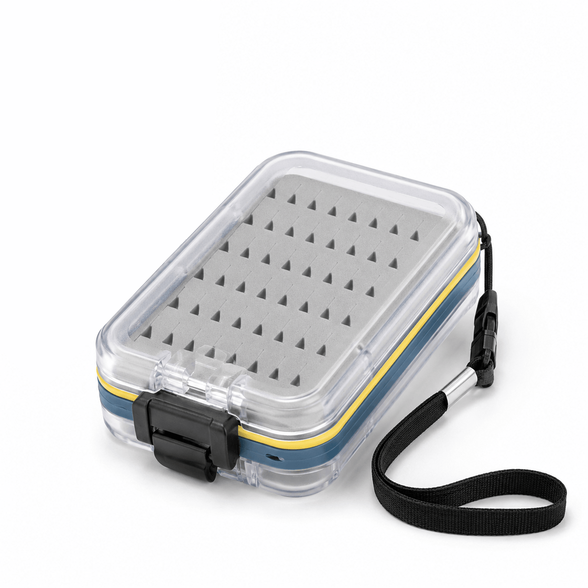 Ussuris Plastic Waterproof Pocket Fly Fishing Box Double Side Clear Lid Easy Grip Foam with Lanyard Mini Fly Box