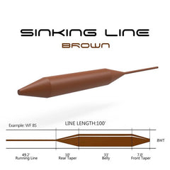 Ussuris Full Sinking Fly Line Weight Forward Fly Fishing Lines 100ft 4 5 6 7 8 9wt