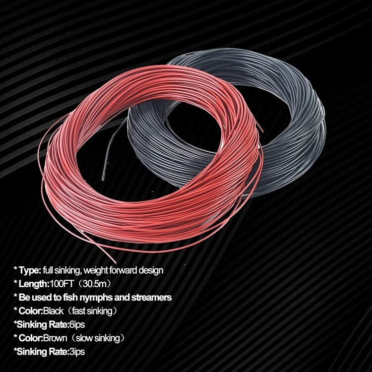 Ussuris Full Sinking Fly Line Weight Forward Fly Fishing Lines 100ft 4 5 6 7 8 9wt