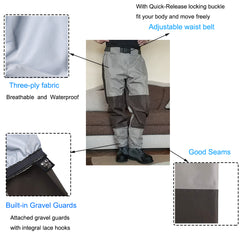 Ussuris Waterproof Breathable Stockingfoot Wading Pants Waist Fishing Waders