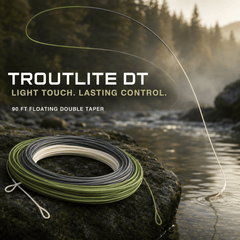 Ussuris Troutlite Double Taper Floating Fly Line, 90ft, DT3F-DT6F, Easy Casting, with Two Welded Loops