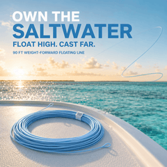 Ussuris AVID Saltwater Fly Fishing Line, Weight Forward Floating, 90 FT, Sandy Blue
