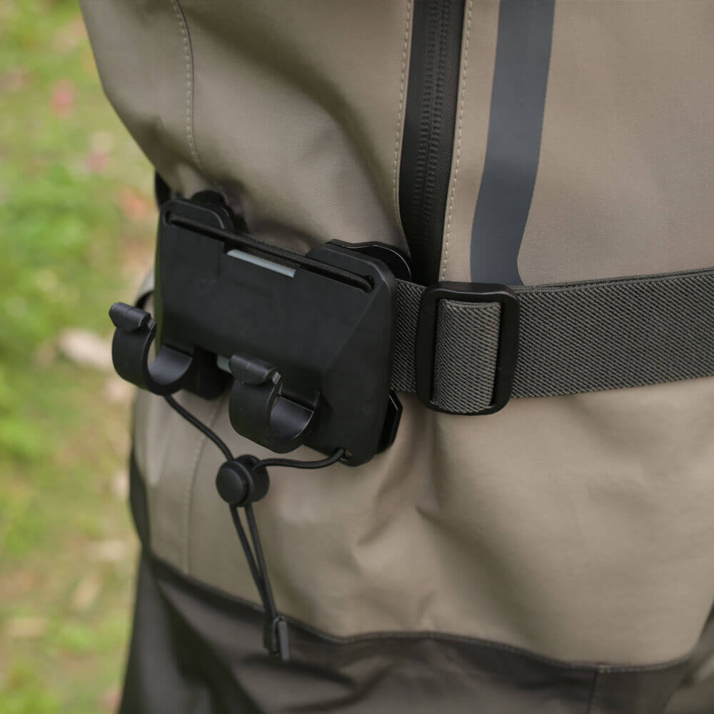 Ussuris 3rd Hand Fishing Clip Rod Holder Rotatable for Fly Fishing Bank Fishing Belt Wading