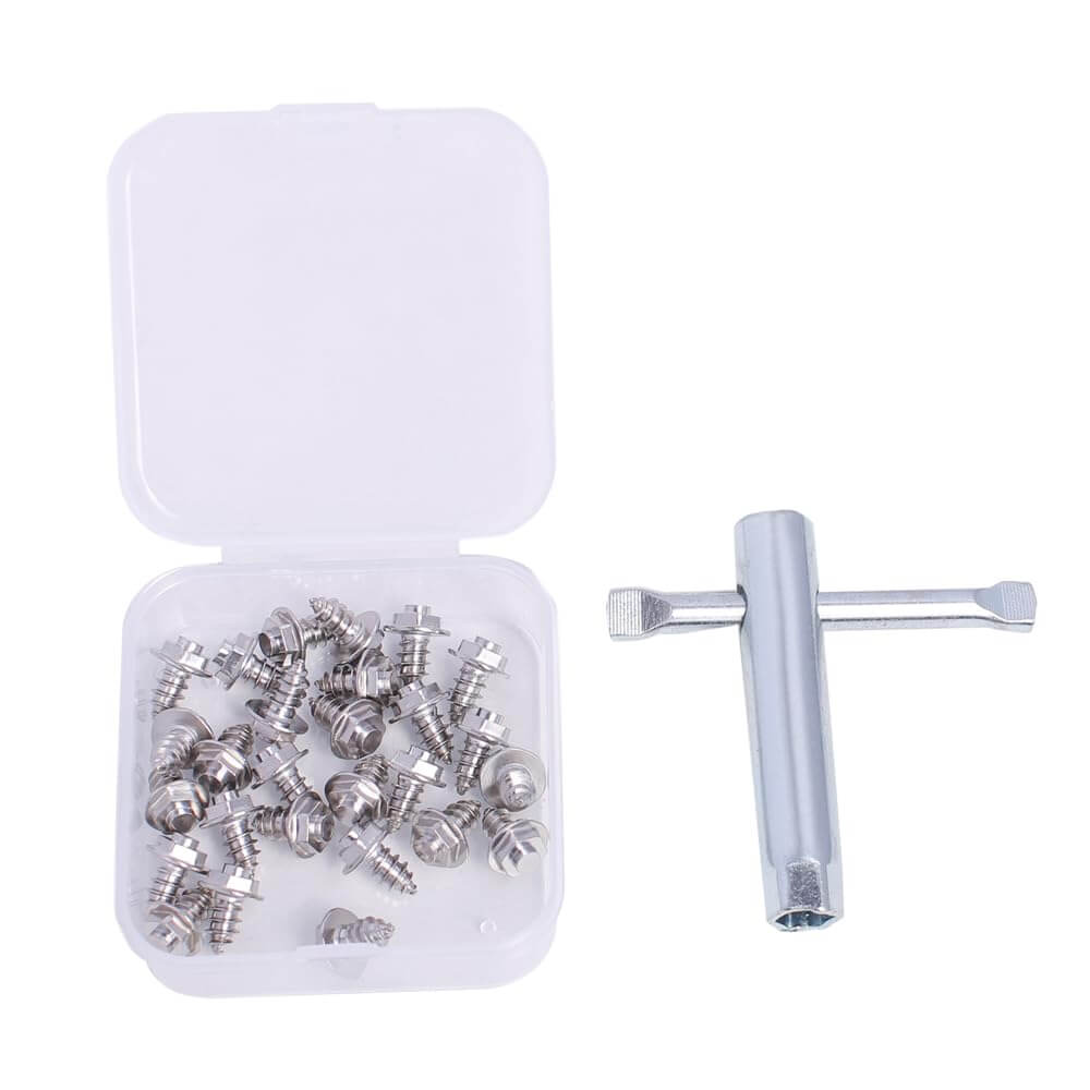 Ussuris Screw-in Studs for Wading Boots,Stainless Steel Traction Stud for Fishing Shoes and Boots,Pack of 26 Studs Includes Installation Tool