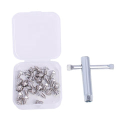 Ussuris Screw-in Studs for Wading Boots,Stainless Steel Traction Stud for Fishing Shoes and Boots,Pack of 26 Studs Includes Installation Tool