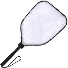 Ussuris Foldable Fishing Net for Trout, Soft Rubber Fishing Net with Handle, Fly Fishing Landing Net for Easy Catch & Release