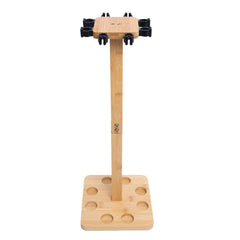 Ussuris Fishing Rod Storage Racks, 100% Bamboo Floor Stand Fishing Pole Holders for Garage of 8 Rods or Combos