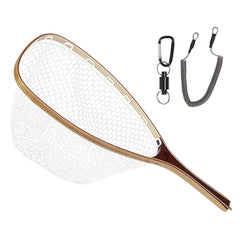 Ussuris Fly Fishing Landing Net Soft Rubber Mesh Trout Net Catch and Release Net