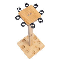 Ussuris Fishing Rod Storage Racks, 100% Bamboo Floor Stand Fishing Pole Holders for Garage of 8 Rods or Combos