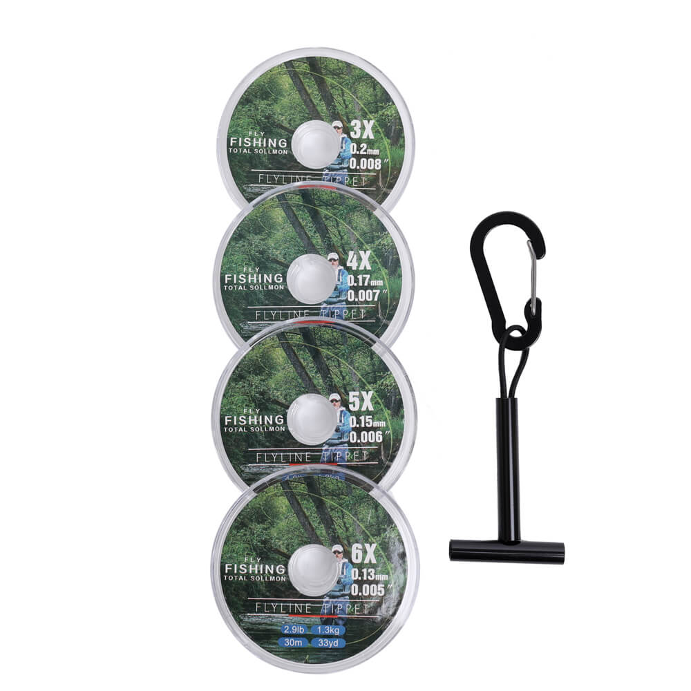 Ussuris Clear Nylon Tippet Line with Holder Fly Fishing Tippets Leaders Trout 0X 1X 2X 3X 4X 5X 6X 7X