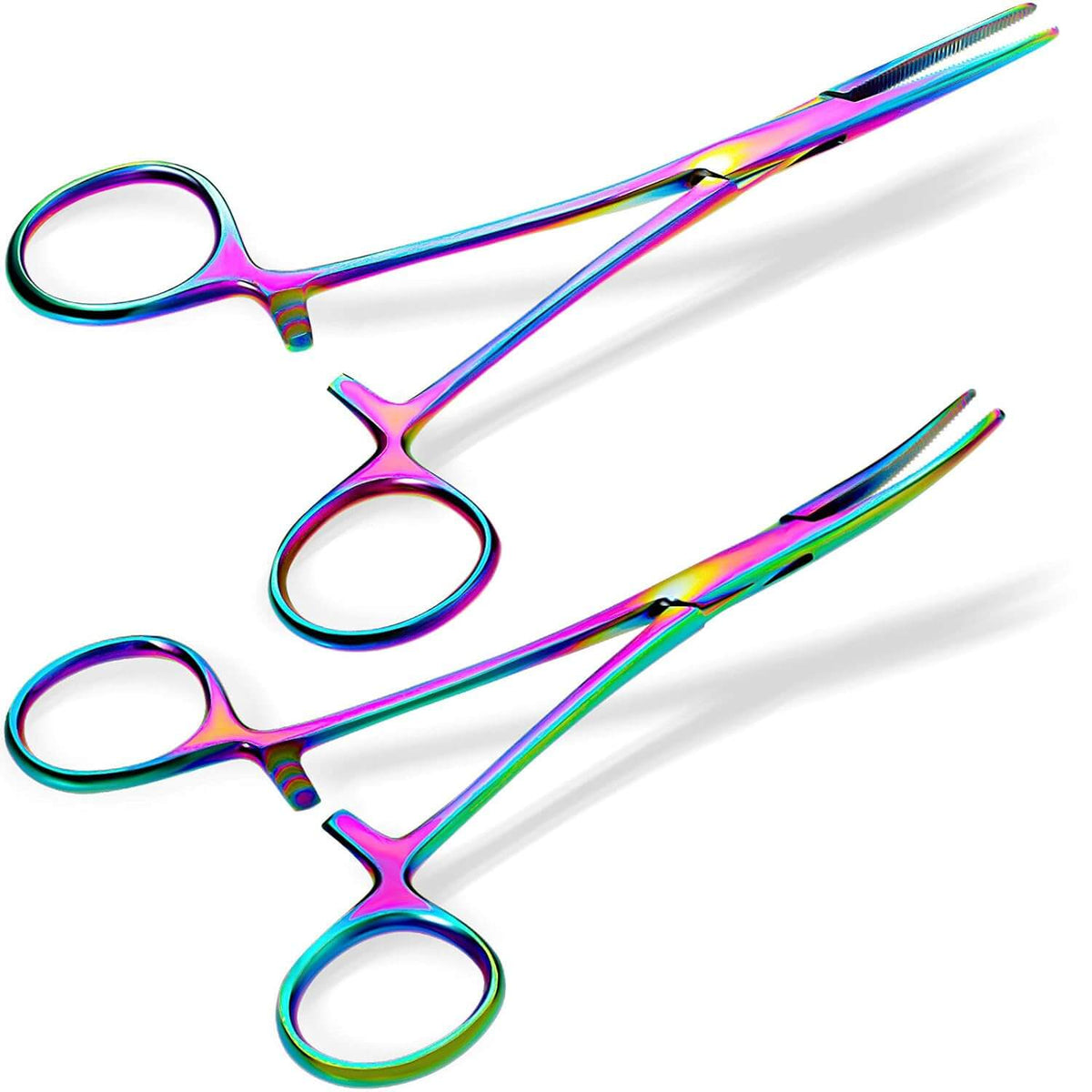 Ussuris Kylebooker Versatile Angling Tools with 2pc Fishing Forceps Set - Stainless Steel, Curved & Straight Hemostats, Serrated Jaws, Locking Mechanism, and Lightweight Design