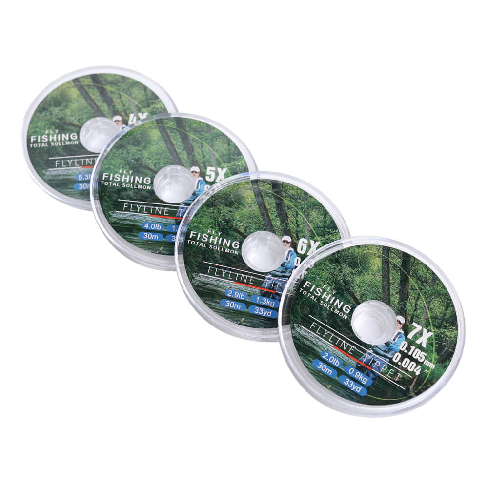 Ussuris Clear Nylon Tippet Line with Holder Fly Fishing Tippets Leaders Trout 0X 1X 2X 3X 4X 5X 6X 7X