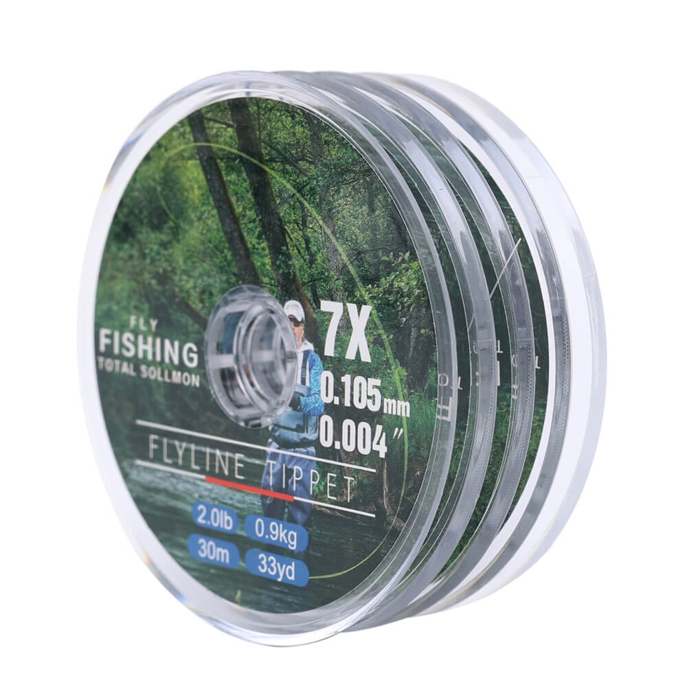Ussuris Clear Nylon Tippet Line with Holder Fly Fishing Tippets Leaders Trout 0X 1X 2X 3X 4X 5X 6X 7X