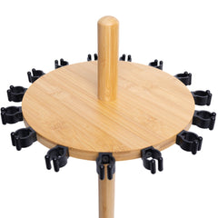 Ussuris Round 15 Fishing Rod Storage Rack - Features Traditional Handcrafted Bamboo Post - No Tool Assembly, Bamboo
