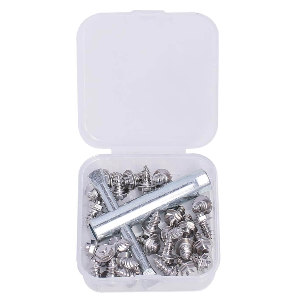 Ussuris Screw-in Studs for Wading Boots,Stainless Steel Traction Stud for Fishing Shoes and Boots,Pack of 26 Studs Includes Installation Tool