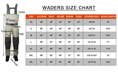 Ussuris Waterproof Breathable Stockingfoot Chest Fishing Hunting Waders